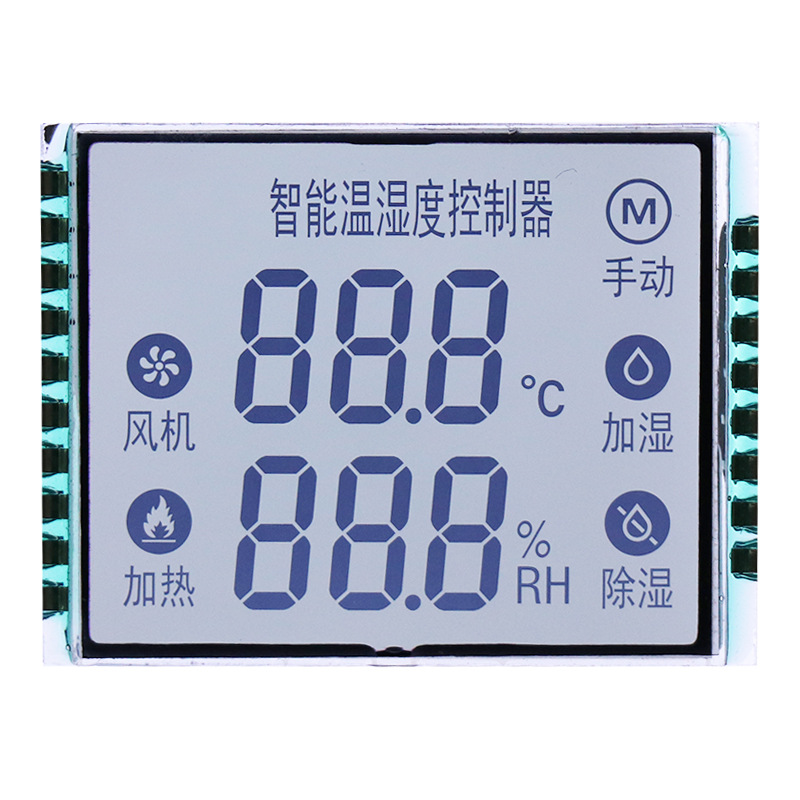 Segment de fiabilité à haute fiabilité LCD: segment afficher LCD / large température / résistance aux vibrations / anti-UV / VA LCD / STN LCD / HTN / TN LCD Haute durabilité.