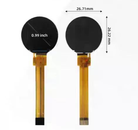 0.99-inch circular OLED display with 128×115 resolution and SPI 4 interface