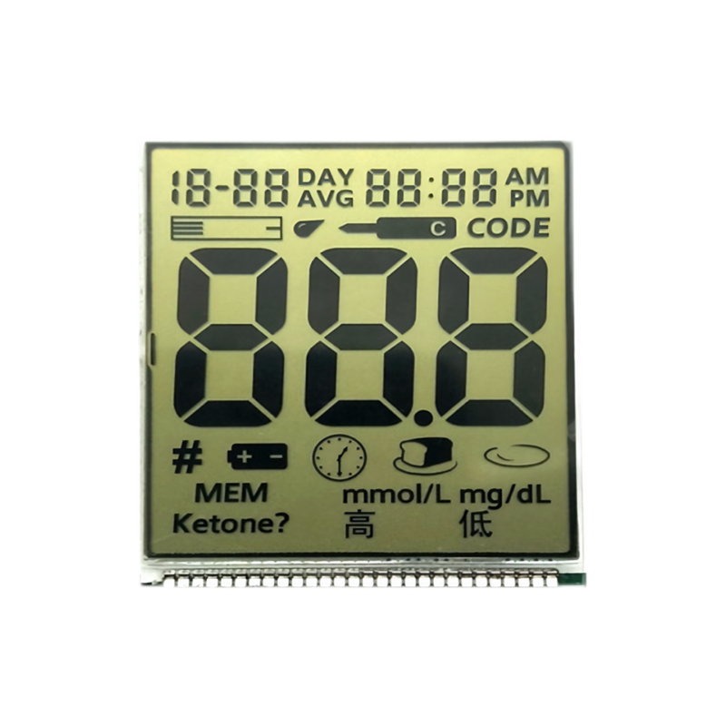 The LCD applied to the blood glucose meter‌：digital segment display/LCD Manufacturer/small LCD display/LCD segment display